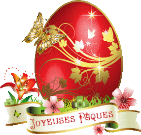 Gif animé joyeuses Pâques oeuf papillon